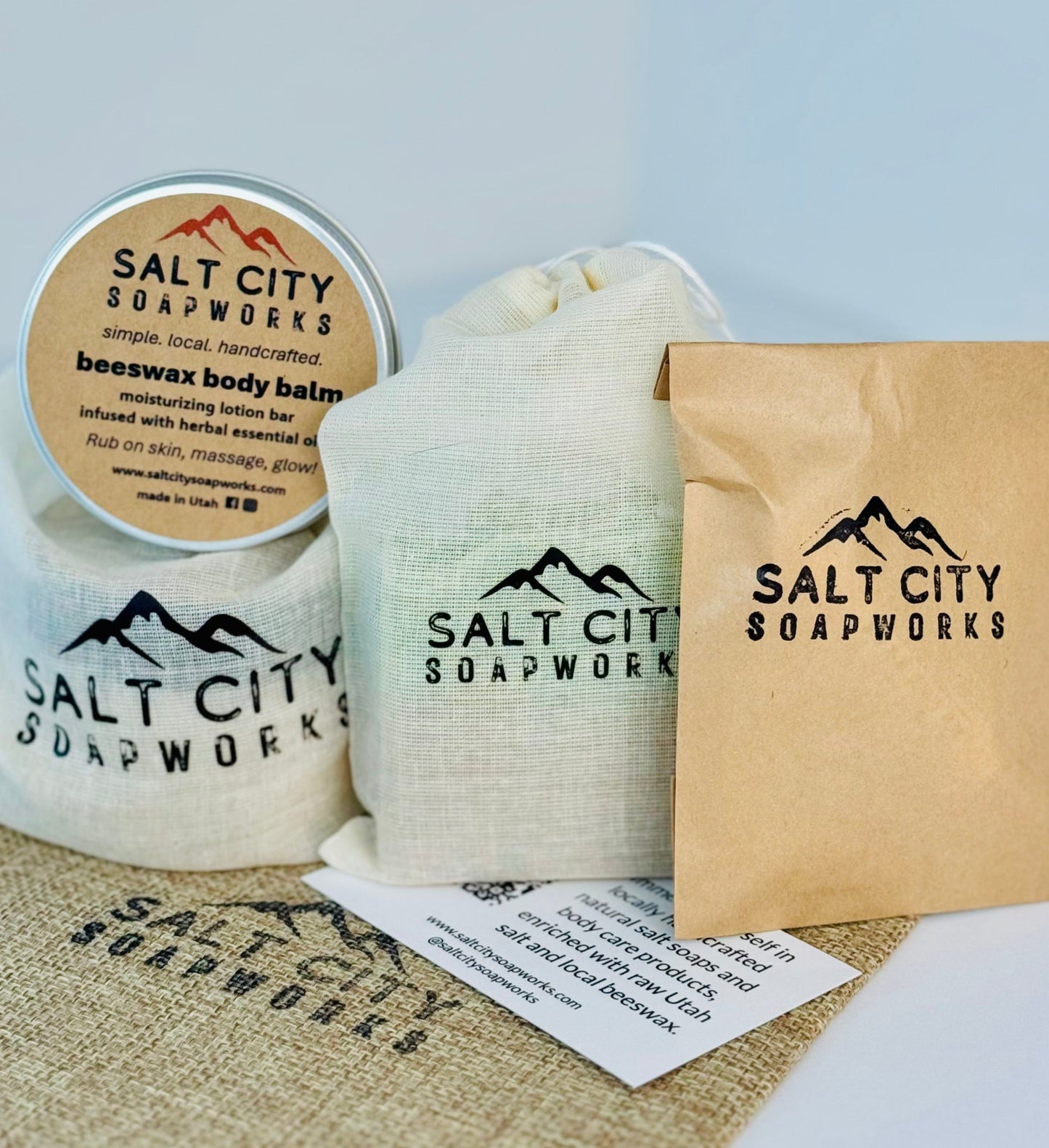 Radiance Glow Gift Set with Natural Artisan Soap, Beeswax Lotion & Peppermint Lip Balm