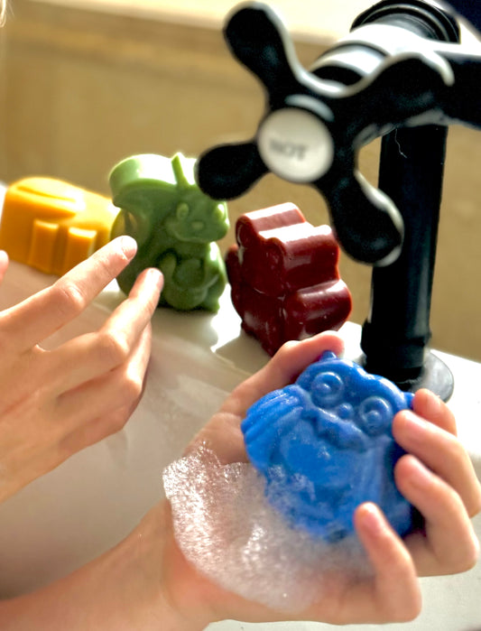 colorful animal salt soap