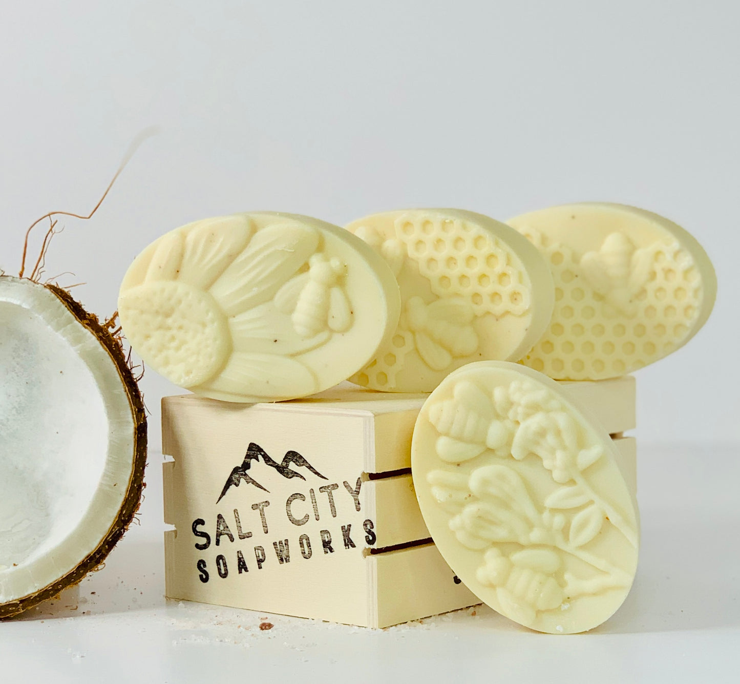 Coconut Honeybee Salt Soap Set