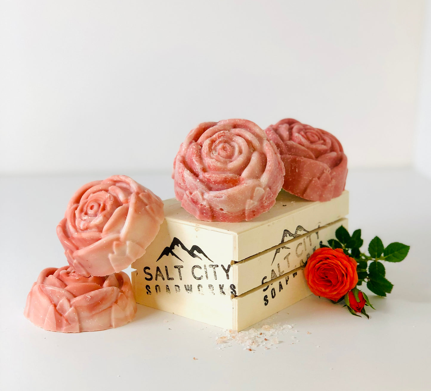 Rose Salt Soap Set