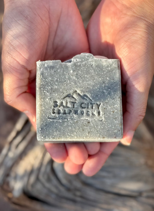 Cedarwood Forest Exfoliating Salt Soap — Essential Oils Only
